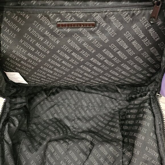 Steve Madden Bariaa Wild Nylon Padded Large Satchel Purple Backpack - Picture 3 of 12